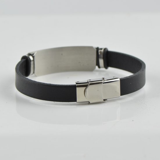 Matt Amber bracelet for men with leather
